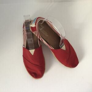 Toms University Rope Sole Red Classics Sz 6.5W